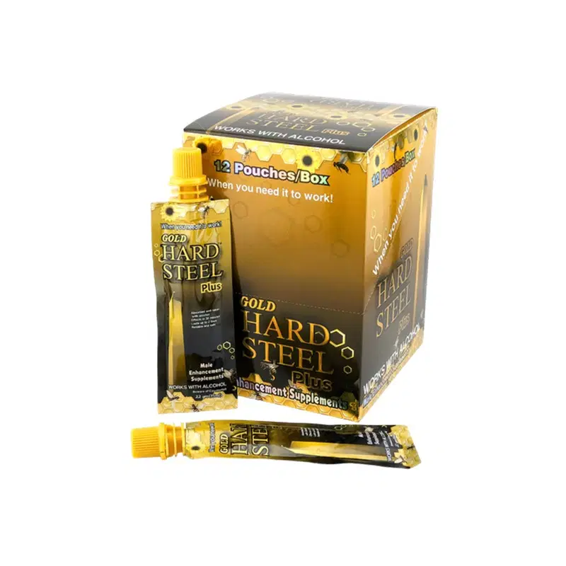 Hard Steel Gold Honey Shots packaging